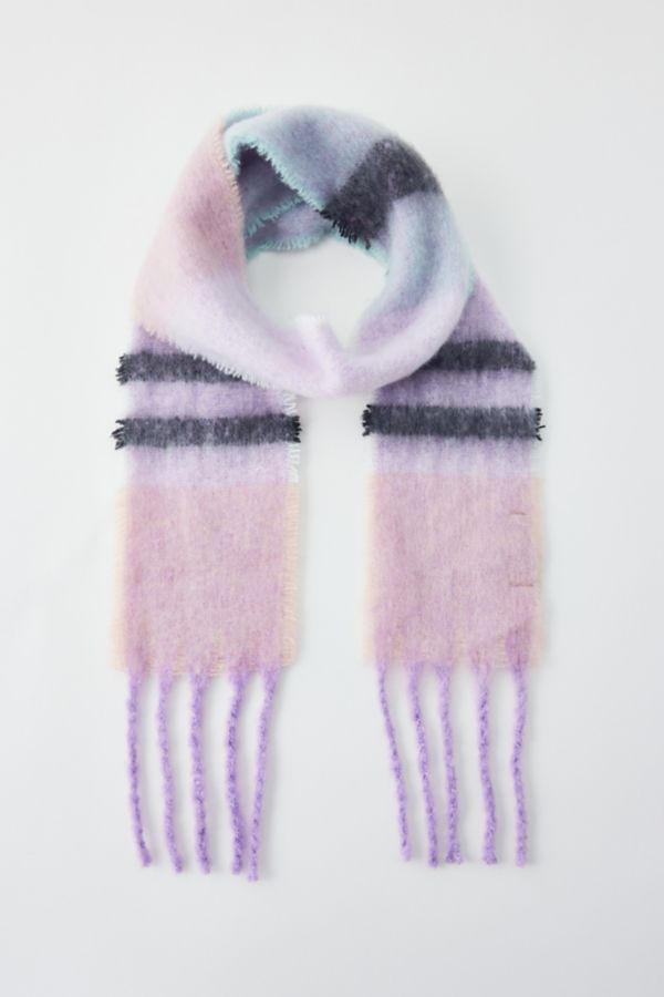 Slide View: 2: Skinny Fuzzy Woven Scarf