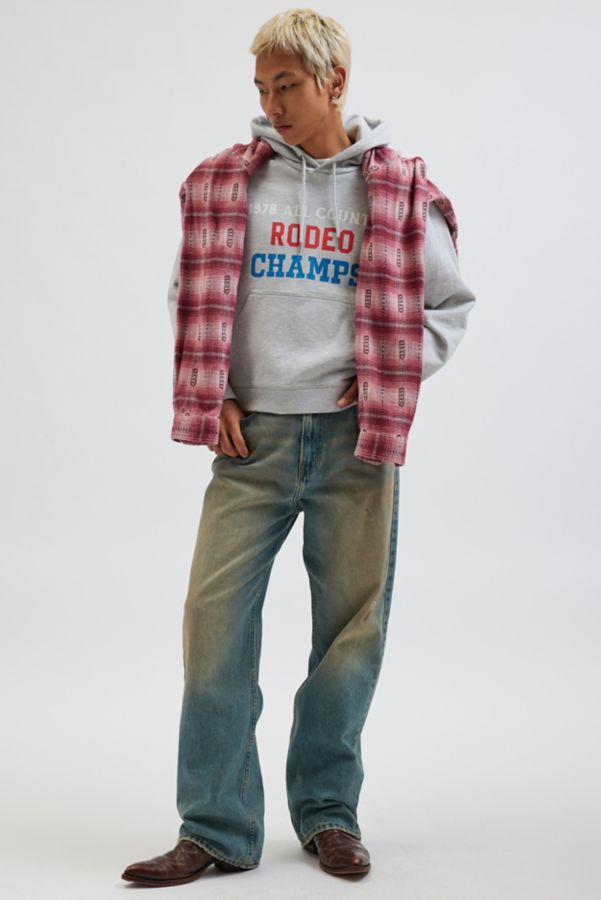 Slide View: 3: BDG Bonfire Rodeo Champs Graphic Print Cropped Hoodie Sweatshirt