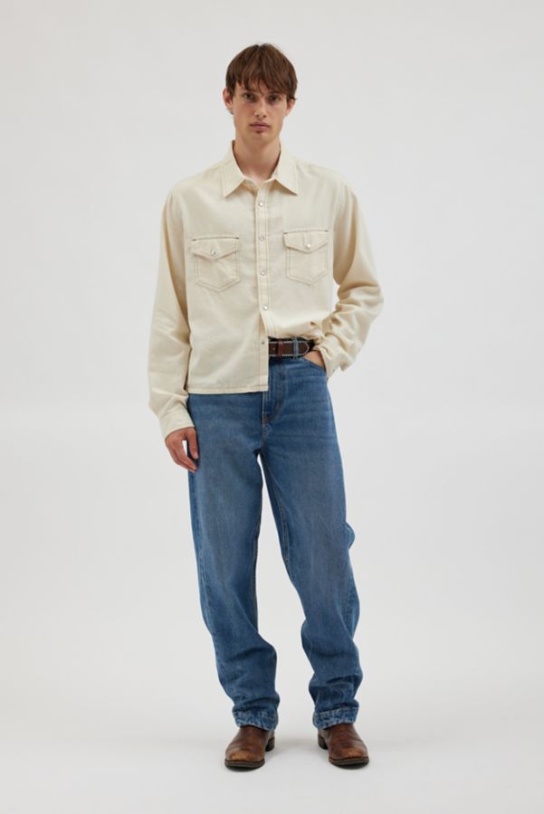 Slide View: 2: BDG Western Cropped Long Sleeve Shirt