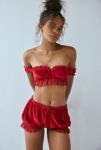 Thumbnail View 1: Out From Under Velvet + Ruffle Off-The-Shoulder Bra Top