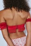 Thumbnail View 4: Out From Under Velvet + Ruffle Off-The-Shoulder Bra Top