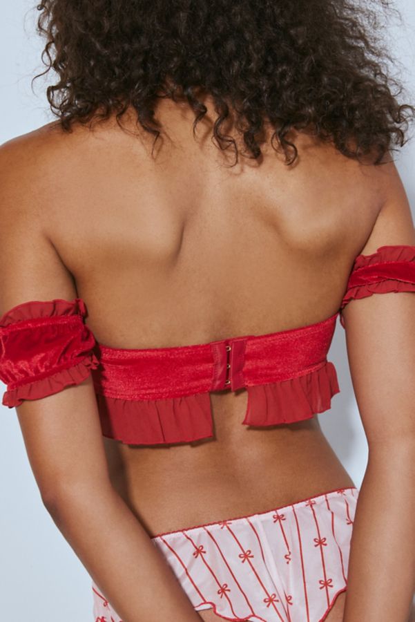 Slide View: 4: Out From Under Velvet + Ruffle Off-The-Shoulder Bra Top