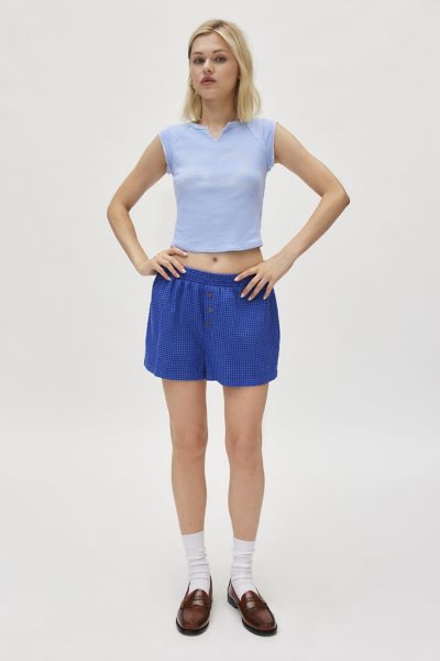 ReMADE By UO Remnants Made In LA Flannel Button Front Boxer Short