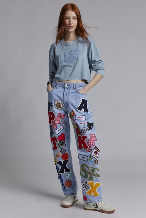 Slide View: 3: Levi’s® Football Varsity Graphic Long Sleeve Cropped Tee