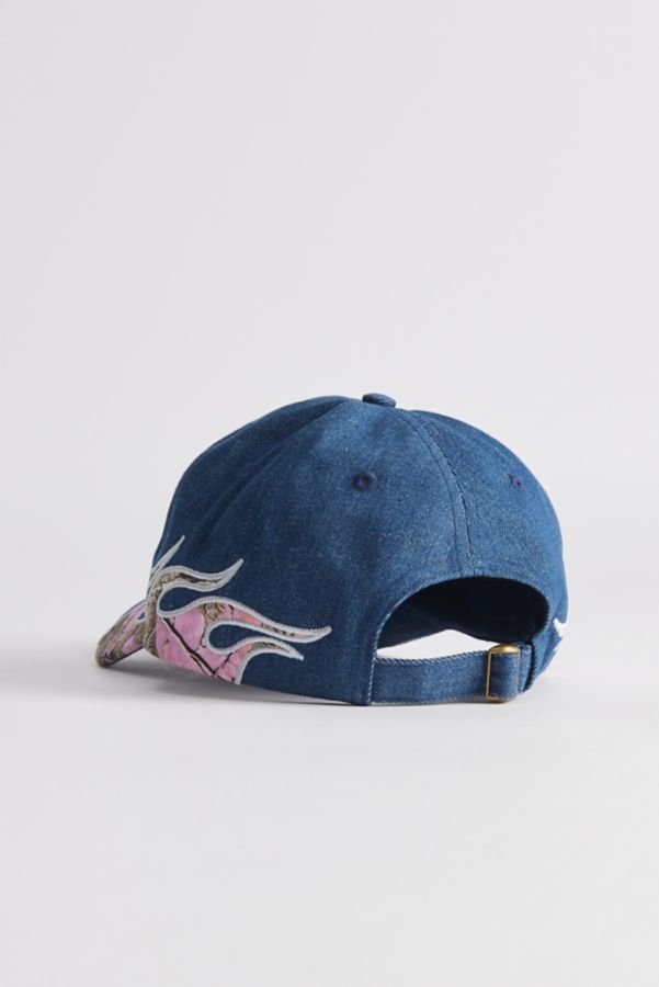 Slide View: 3: Camo Flame Denim Racing Dad Hat