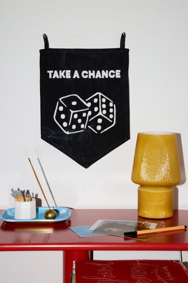 Slide View: 1: Take A Chance Embroidered Flag Tapestry