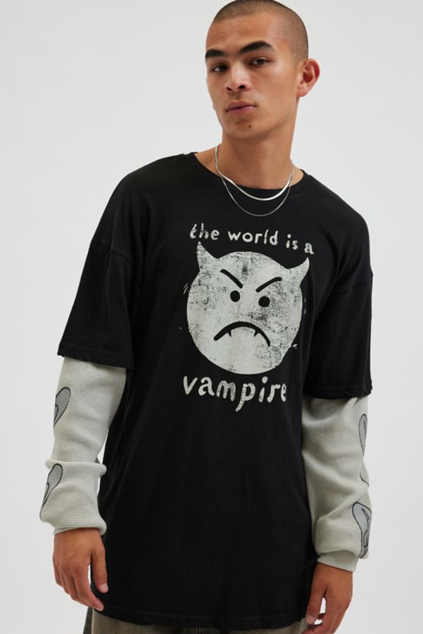 Slide View: 3: Smashing Pumpkins Double Layer Long Sleeve Tee