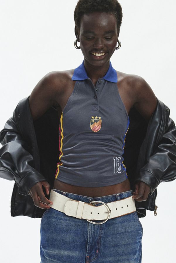 Slide View: 1: Jaded London Pitchside Football Halter Polo Top