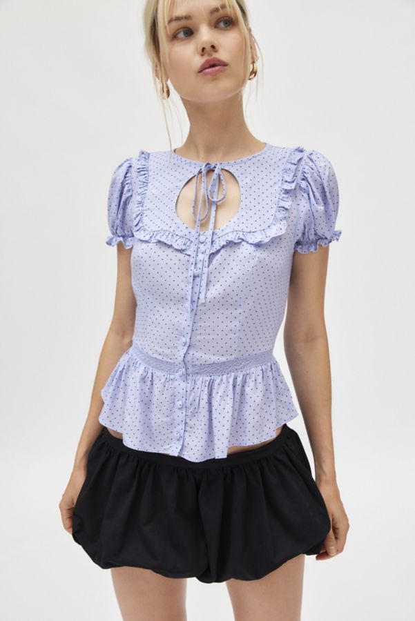 Slide View: 2: Kimchi Blue Amerie Keyhole Ruffle Peplum Blouse