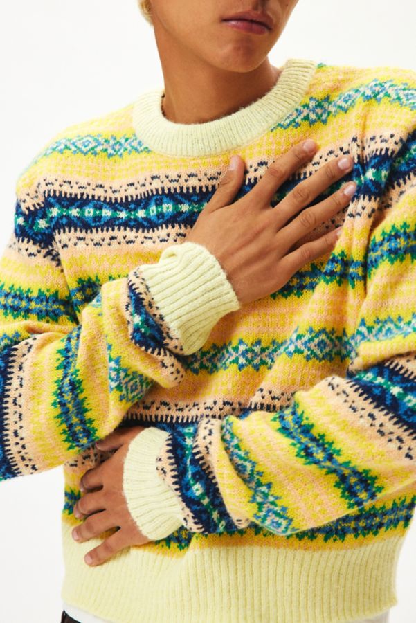 Slide View: 1: UO Hudson Fair Isle Crew Neck Sweater