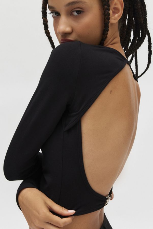 Slide View: 1: Silence + Noise Kelly Open Back Long Sleeve Top