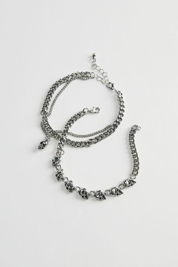 Slide View: 1: Skull & Chain Bracelet Set