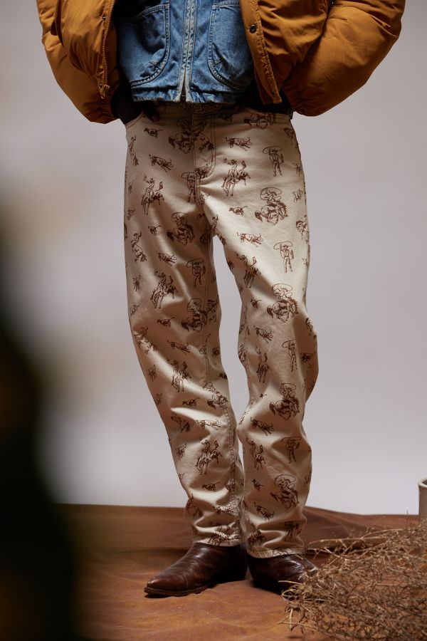 Slide View: 4: BDG Cowboy Print Straight Fit Utility Jean