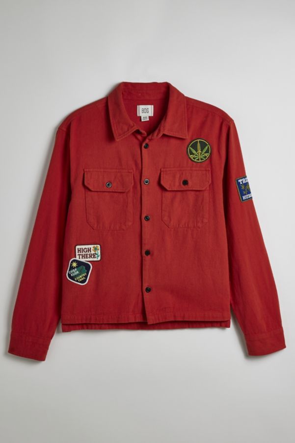 Slide View: 1: BDG Campfire Patch Button-Down Overshirt