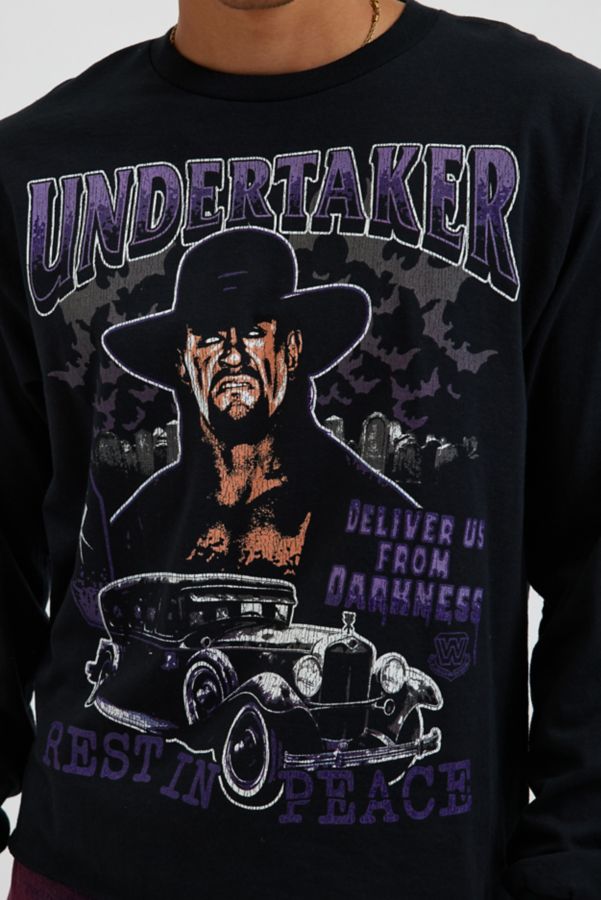 Slide View: 4: WWE The Undertaker Graphic Cropped Long Sleeve Tee