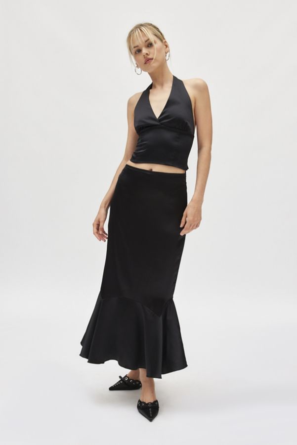 Slide View: 1: Kimchi Blue Jensen Satin Fluted Maxi Skirt