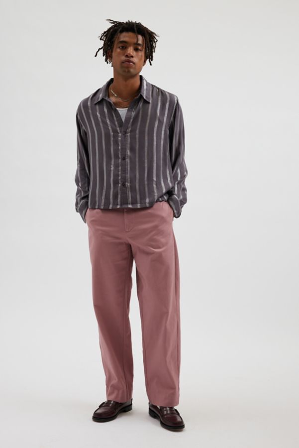 Slide View: 4: UO Shiny Striped Party Button-Down Shirt