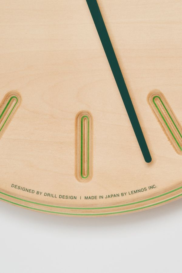 Slide View: 4: Lemnos Paper-Wood Line Wall Clock