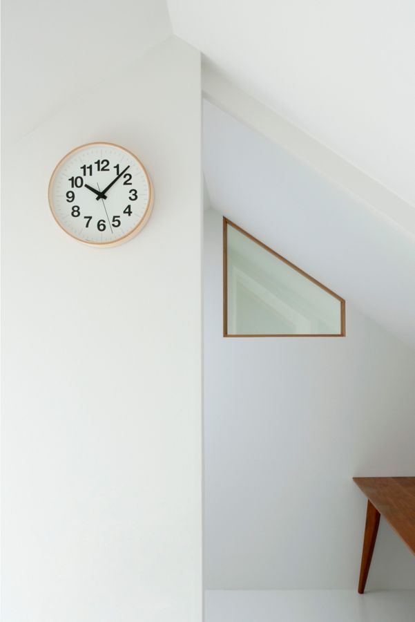 Slide View: 2: Lemnos Numbers Wooden Wall Clock