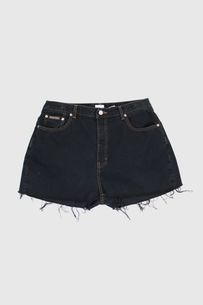 Vintage 90s Black Denim Distressed Shorts