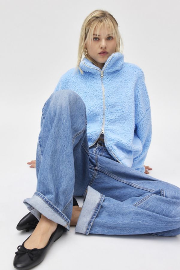 Slide View: 1: Kimchi Blue Snow Bunny Piled Fleece Zip-Up Jacket