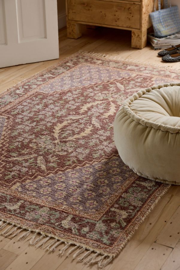 Slide View: 2: Parisa Medallion Printed Washable Rug