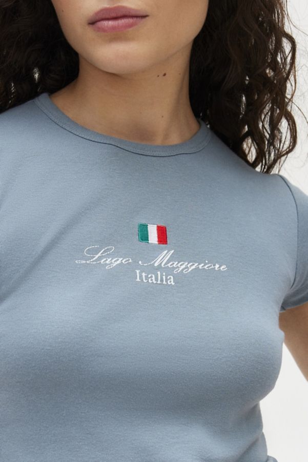 Slide View: 2: Italia Embroidered Graphic Baby Tee