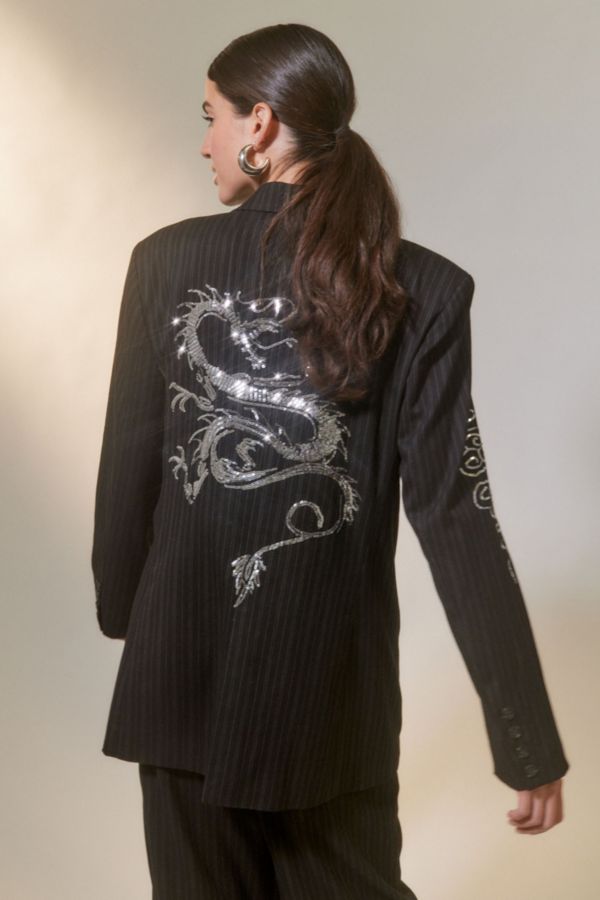 Slide View: 2: Bella Embellished Oversized Blazer