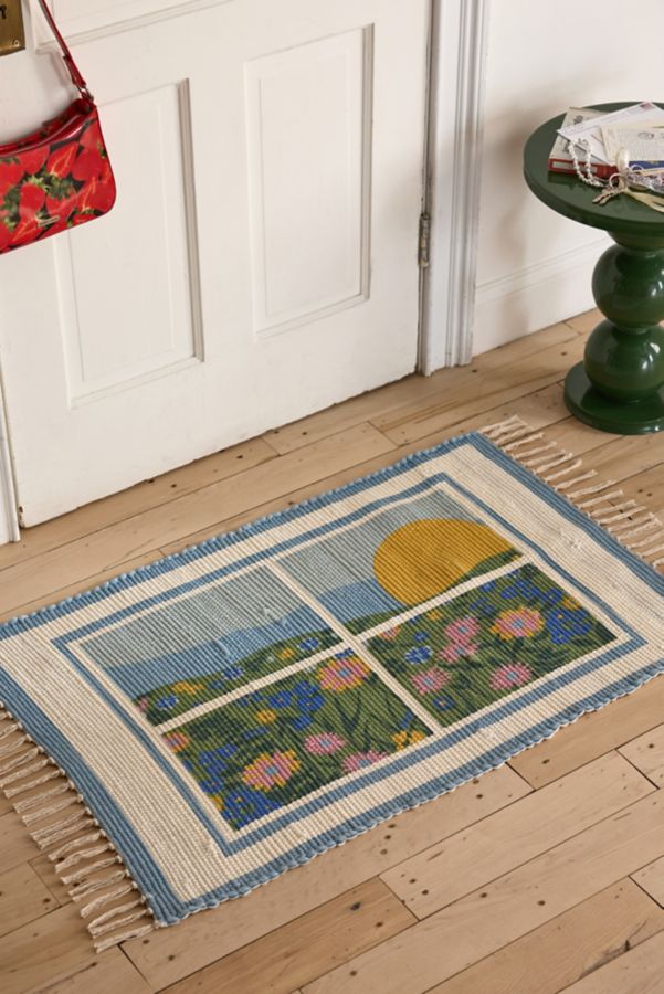 Slide View: 1: Window Scene Screen Printed Rug