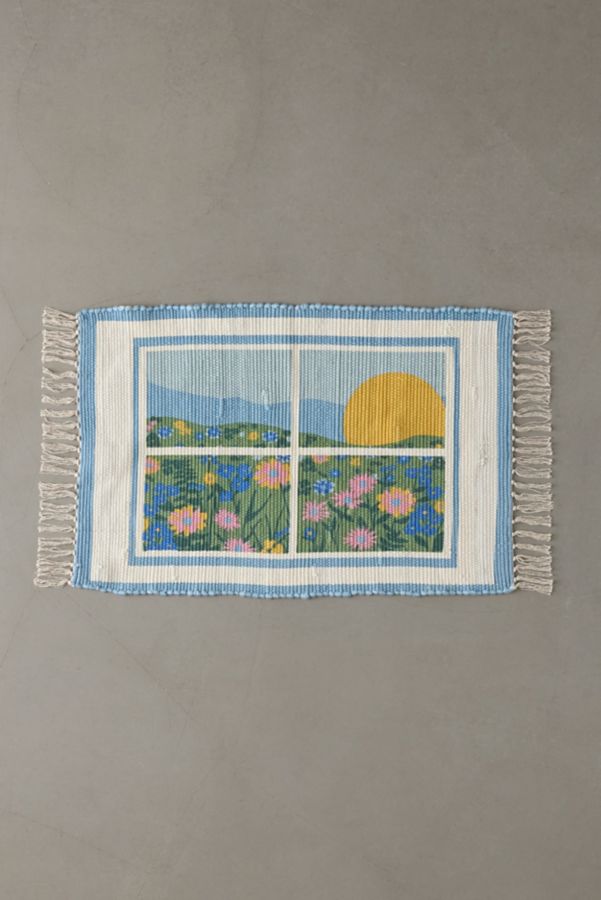 Slide View: 2: Window Scene Screen Printed Rug