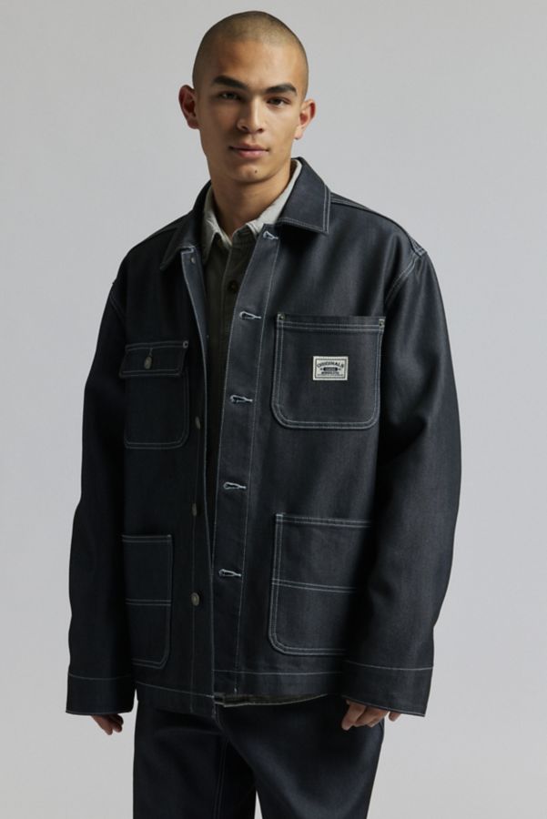 Slide View: 5: GUESS ORIGINALS Metallic Denim Chore Jacket