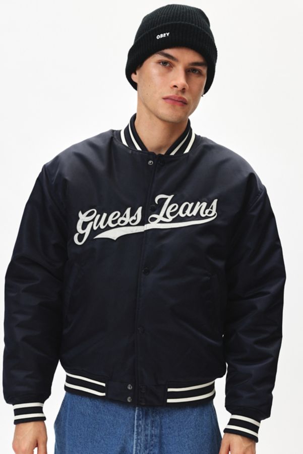 Slide View: 1: GUESS JEANS Patch Bomber Jacket