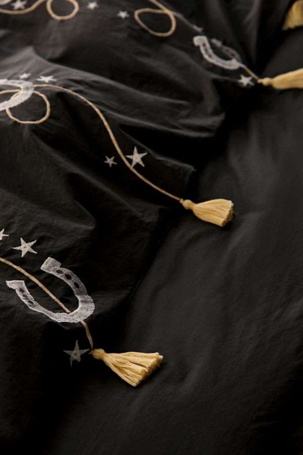 Slide View: 5: Jolene Horseshoe Embroidered Duvet Cover