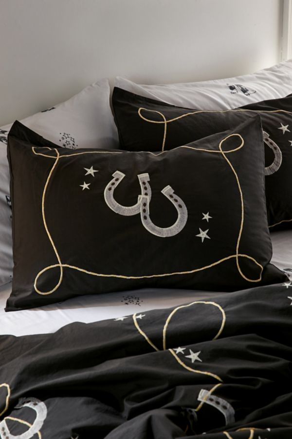 Slide View: 1: Jolene Horseshoe Embroidered Sham Set