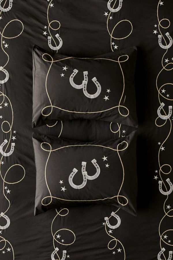 Slide View: 2: Jolene Horseshoe Embroidered Sham Set