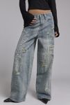 Thumbnail View 3: The Ragged Priest Scale Snakeskin Print Slim Sweeper Jean