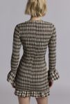 Thumbnail View 4: Daisy Street Shirred Plaid Long Sleeve Mini Dress