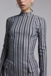 Thumbnail View 2: Daisy Street Pinstripe Mockneck Tailored Mini Dress