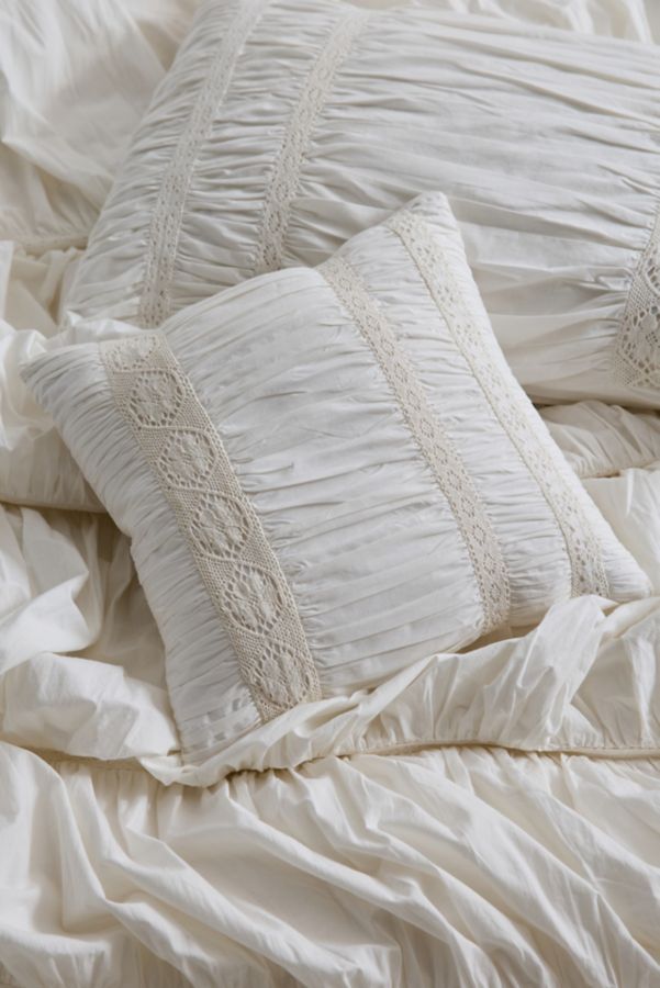 Slide View: 1: Eliza Crochet Trim Throw Pillow