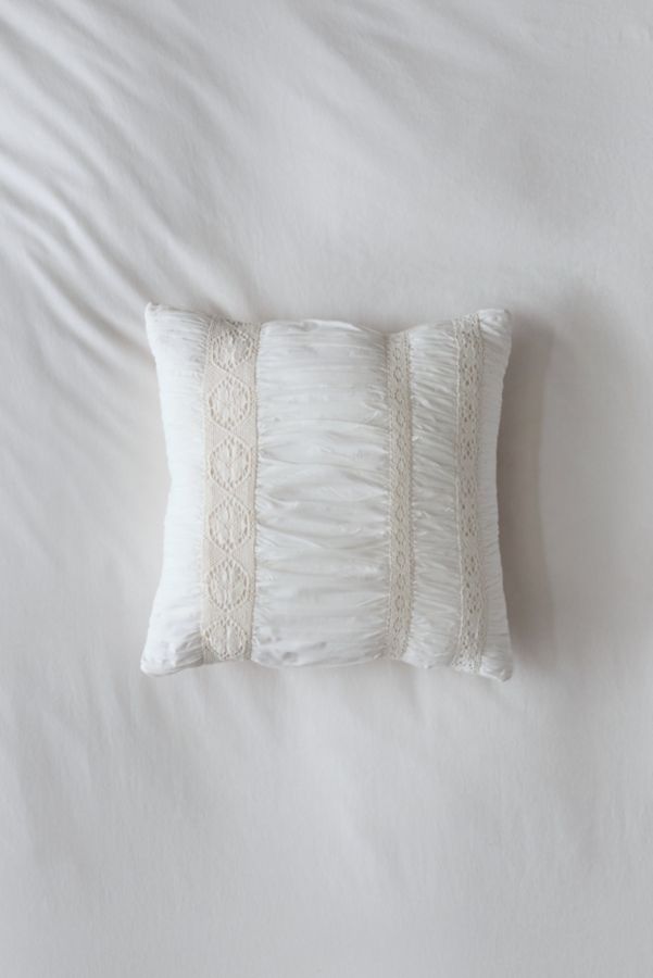 Slide View: 2: Eliza Crochet Trim Throw Pillow