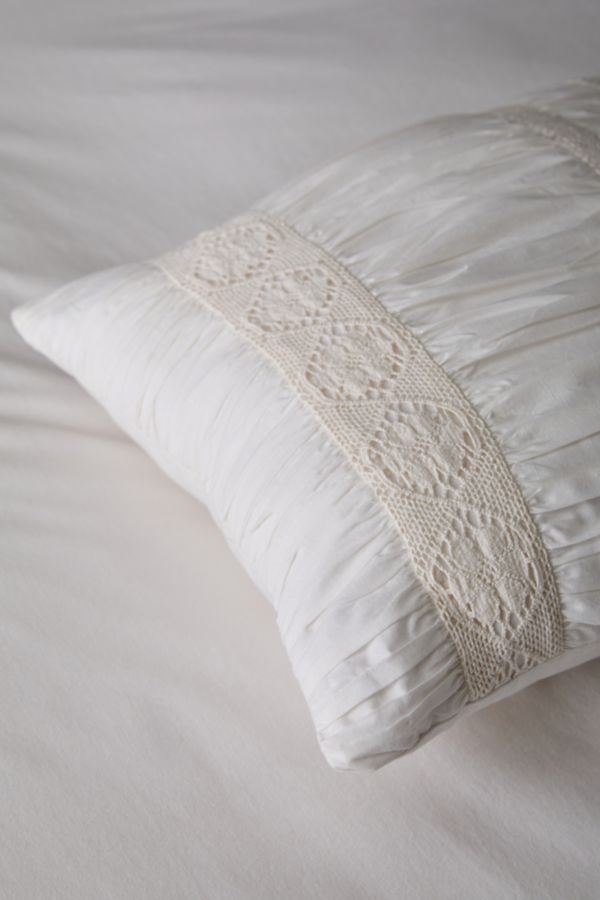 Slide View: 3: Eliza Crochet Trim Throw Pillow