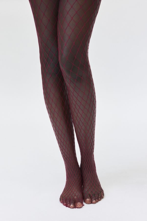 Slide View: 2: Collants Taille Haute en Filet