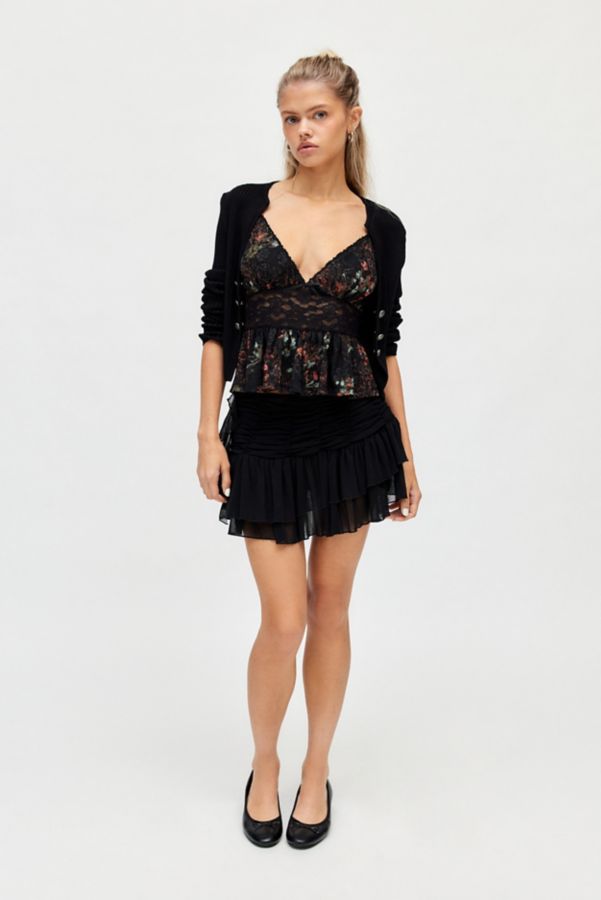 Slide View: 2: Ecote Elise Jacquard Lace Peplum Cami