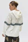 Thumbnail View 3: BDG Bobbie Varsity Graphic Spliced Lace Hoodie Sweatshirt