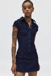 Thumbnail View 1: Ecote Stacey Denim Button Front Drop Waist Mini Dress