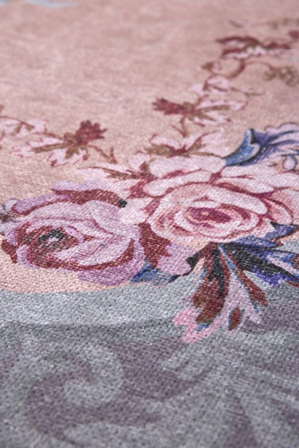 Slide View: 3: Antoinette Floral Digital Printed Washable Rug