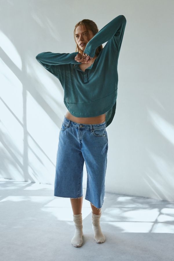 Slide View: 2: Out From Under Slouchy Waffle Knit Long Sleeve Tee