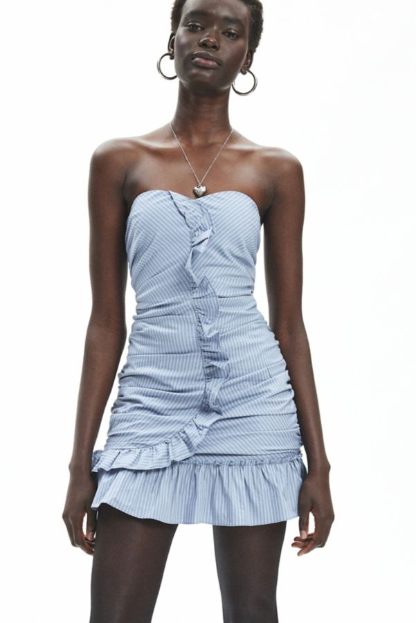 Slide View: 1: Ecote Camilla Strapless Sweetheart Cascading Ruffle Mini Dress