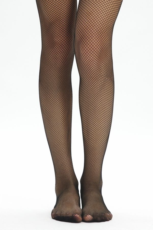 Slide View: 2: Bow Seamed Fishnet Tights