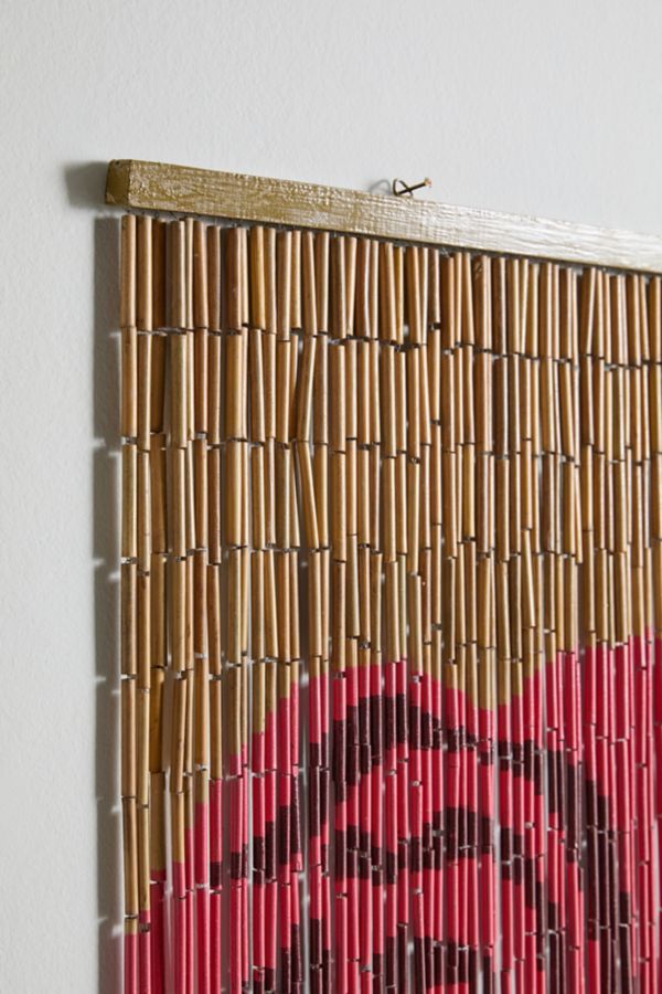 Slide View: 4: Rose Bamboo Beaded Curtain